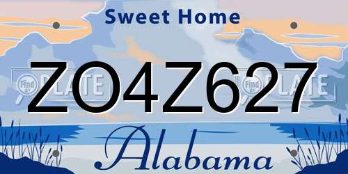ZO4Z627 Alabama License Plate