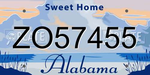 ZO57455 Alabama License Plate