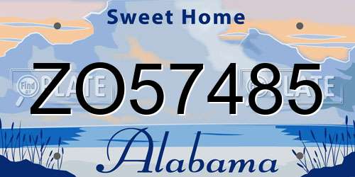 ZO57485 Alabama License Plate