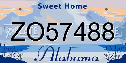 ZO57488 Alabama License Plate