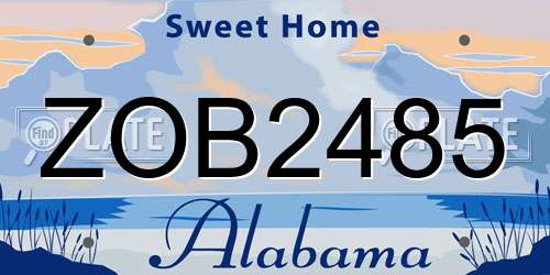 ZOB2485 Alabama License Plate