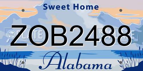 ZOB2488 Alabama License Plate
