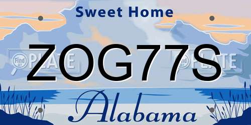 ZOG77S Alabama License Plate