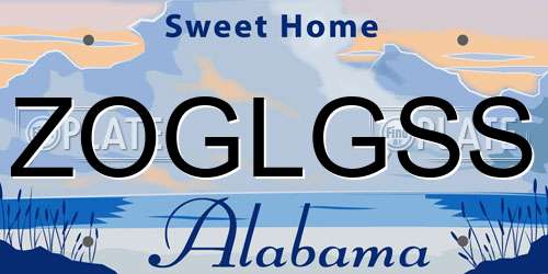 ZOGLGSS Alabama License Plate