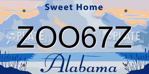 ZOO67Z Alabama License Plate