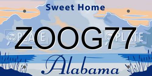 ZOOG77 Alabama License Plate