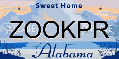 ZOOKPR Alabama License Plate