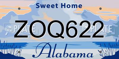 ZOQ622 Alabama License Plate