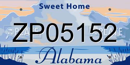 ZP05152 Alabama License Plate