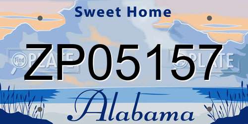 ZP05157 Alabama License Plate