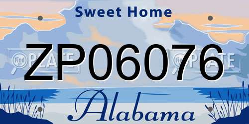 ZP06076 Alabama License Plate