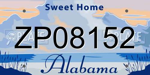 ZP08152 Alabama License Plate