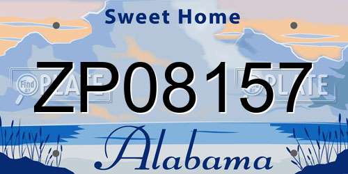 ZP08157 Alabama License Plate