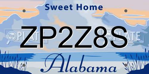 ZP2Z8S Alabama License Plate