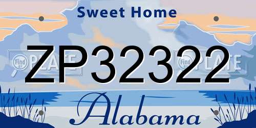 ZP32322 Alabama License Plate