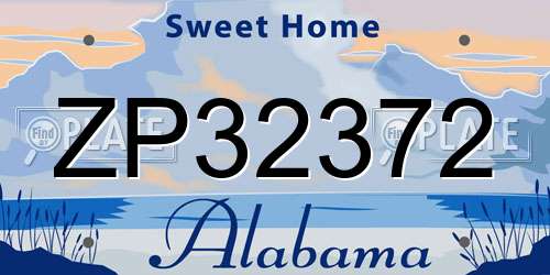 ZP32372 Alabama License Plate