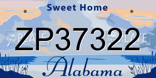 ZP37322 Alabama License Plate