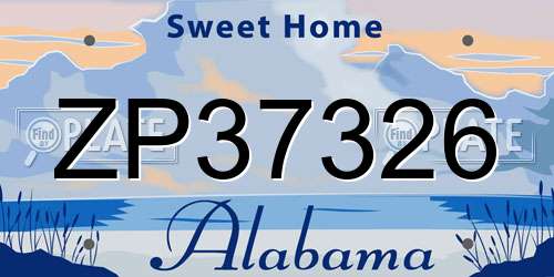 ZP37326 Alabama License Plate