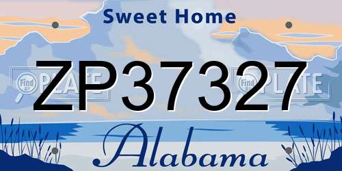 ZP37327 Alabama License Plate