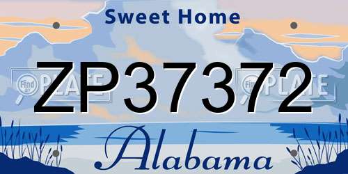 ZP37372 Alabama License Plate