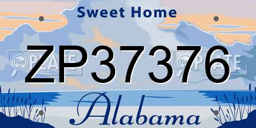 ZP37376 Alabama License Plate