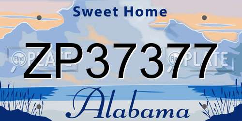 ZP37377 Alabama License Plate