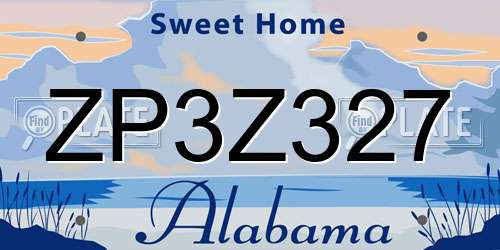 ZP3Z327 Alabama License Plate