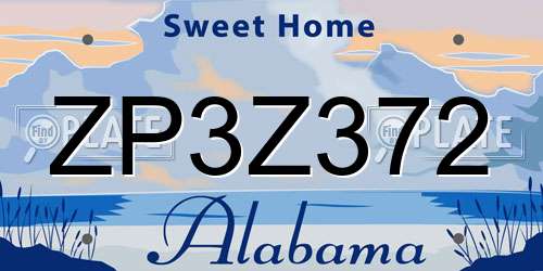 ZP3Z372 Alabama License Plate