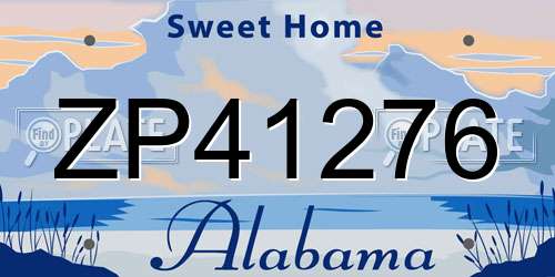 ZP41276 Alabama License Plate