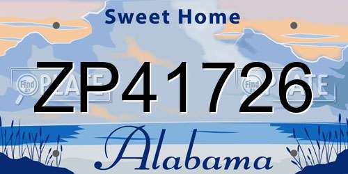 ZP41726 Alabama License Plate