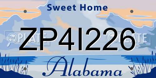 ZP4I226 Alabama License Plate