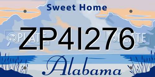 ZP4I276 Alabama License Plate
