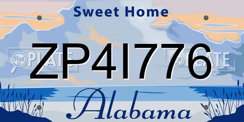 ZP4I776 Alabama License Plate