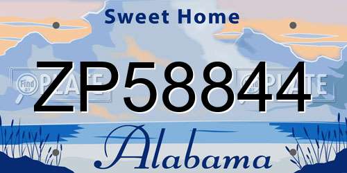 ZP58844 Alabama License Plate