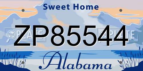 ZP85544 Alabama License Plate