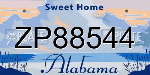 ZP88544 Alabama License Plate