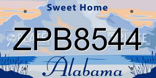 ZPB8544 Alabama License Plate