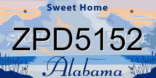 ZPD5152 Alabama License Plate