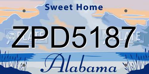 ZPD5187 Alabama License Plate