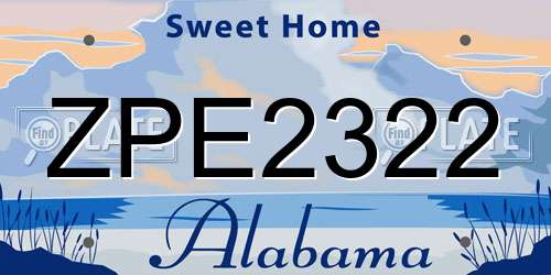 ZPE2322 Alabama License Plate