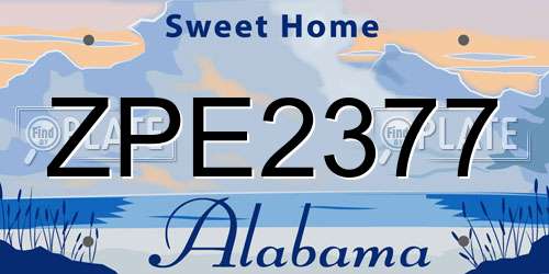 ZPE2377 Alabama License Plate