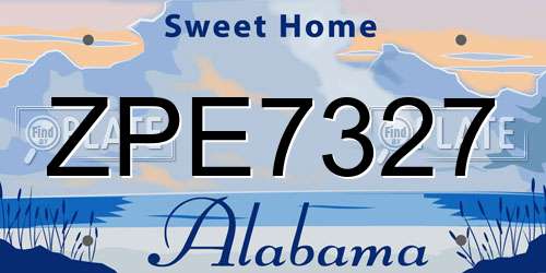 ZPE7327 Alabama License Plate