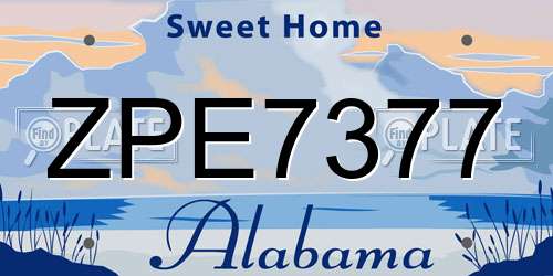 ZPE7377 Alabama License Plate