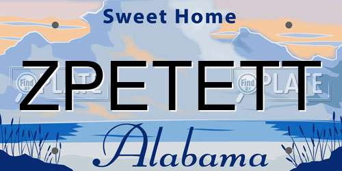 ZPETETT Alabama License Plate
