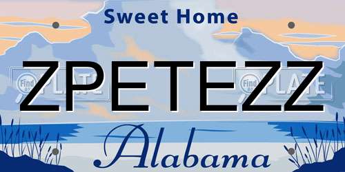 ZPETEZZ Alabama License Plate