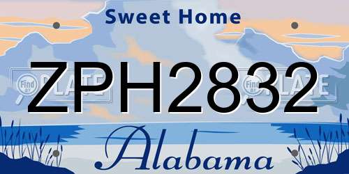 ZPH2832 Alabama License Plate