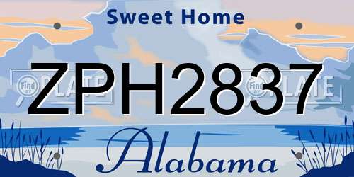 ZPH2837 Alabama License Plate
