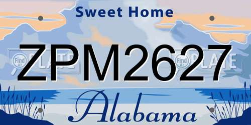 ZPM2627 Alabama License Plate
