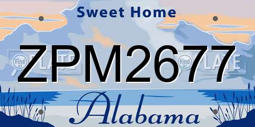 ZPM2677 Alabama License Plate