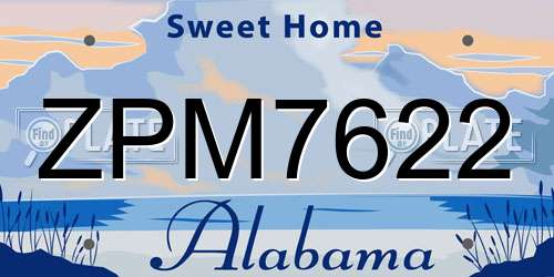 ZPM7622 Alabama License Plate